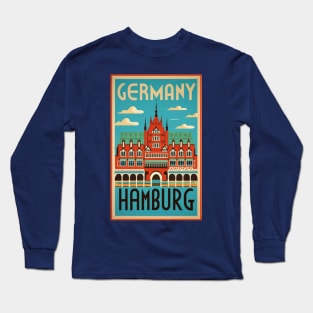 A Vintage Travel Art of Hamburg - Germany Long Sleeve T-Shirt